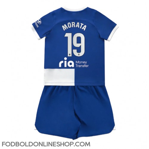 Atletico Madrid Alvaro Morata #19 Udebane Trøje Børn 2023-24 Kortærmet (+ Korte bukser)